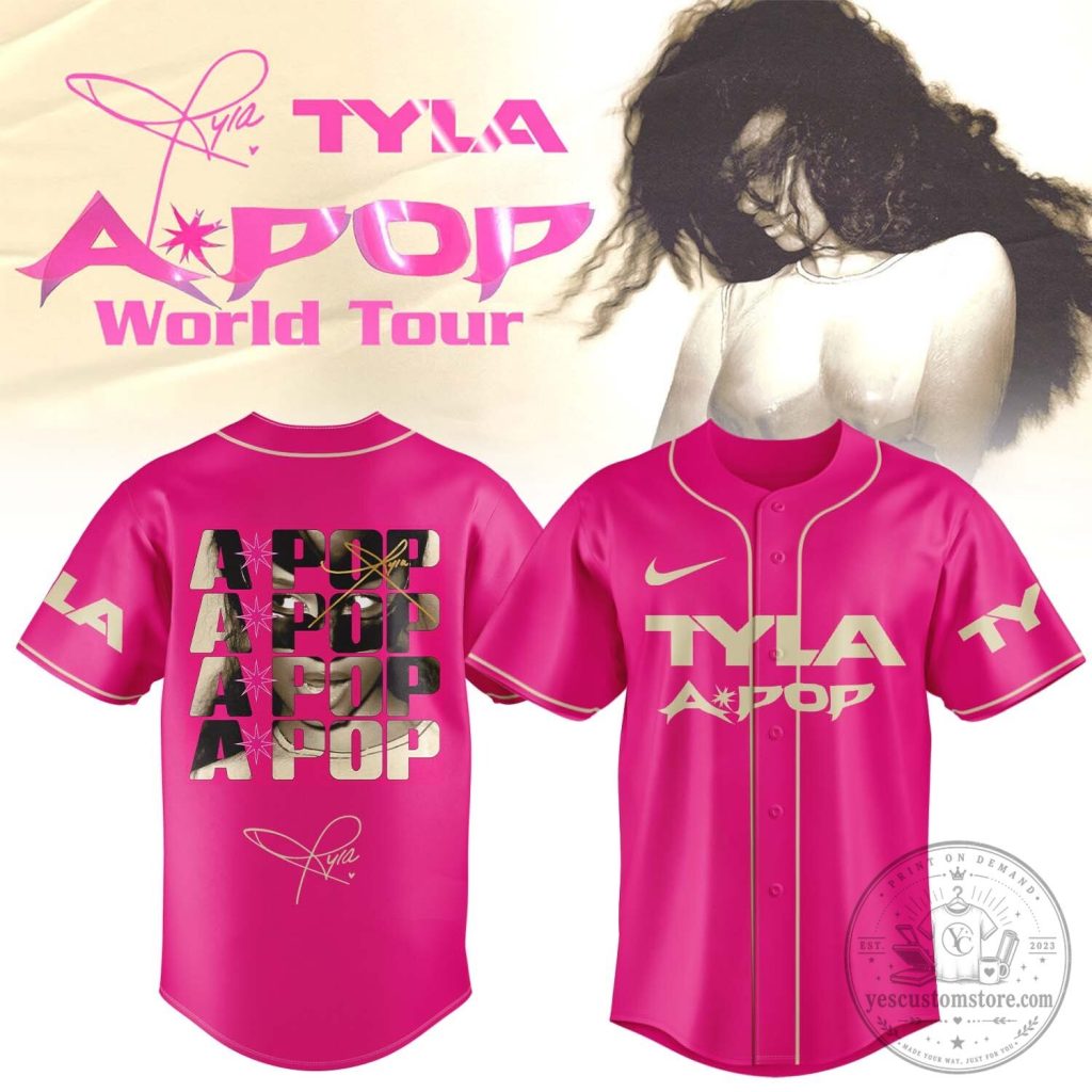 Tyla APOP World Tour Signature Hot Pink Baseball Jersey Tyla APOP World Tour Signature Hot Pink Baseball Jersey