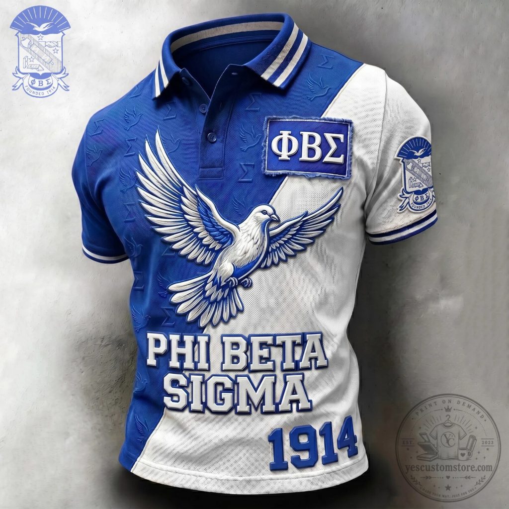 Phi Beta Sigma Fraternity Dove Polo Shirt 1914 Founding Year Phi Beta Sigma Fraternity Dove Polo Shirt 1914 Founding Year