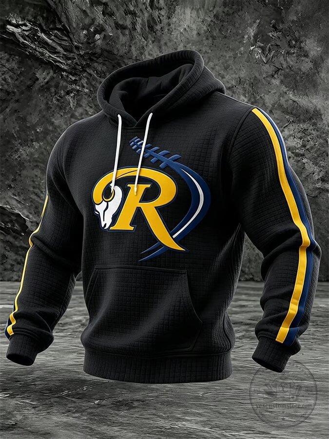 Los Angeles Rams Football Team White Checkered Pattern Hoodie 7 Los Angeles Rams Football Team White Checkered Pattern Hoodie