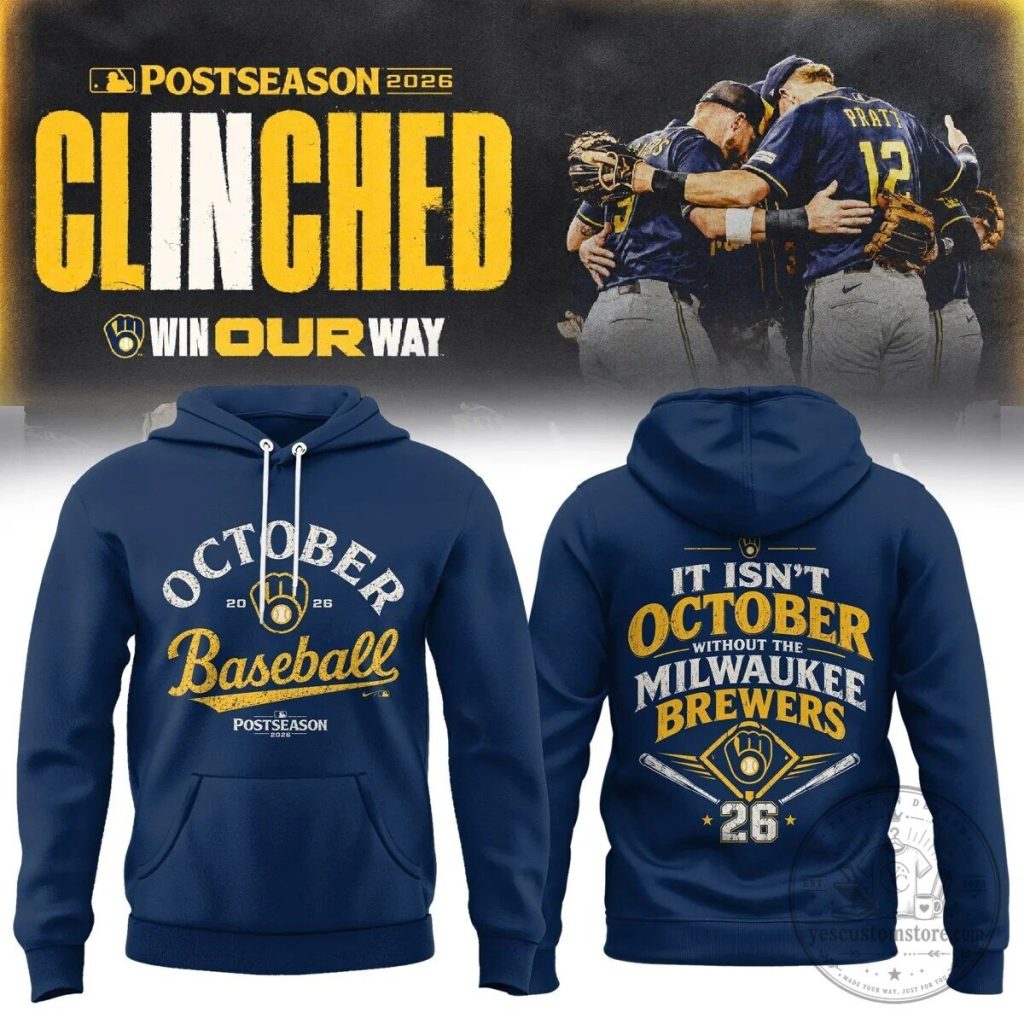 Milwaukee Brewers Postseason 2026 October Baseball Hoodie Milwaukee Brewers Postseason 2026 October Baseball Hoodie